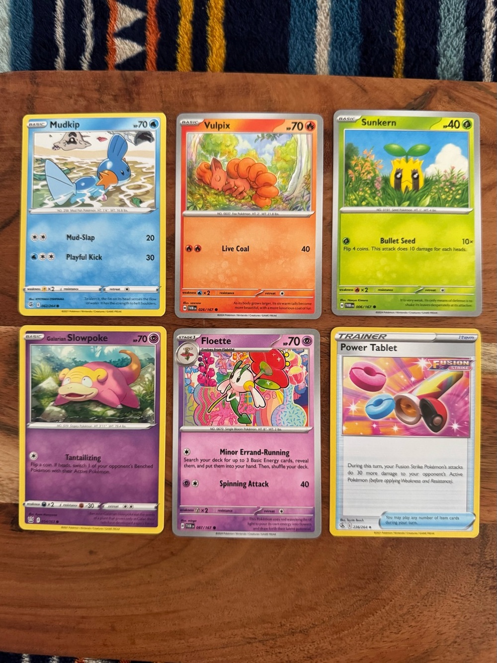 6 cute Pokemon cards lot